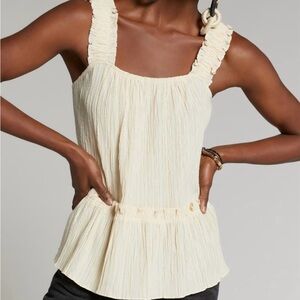 Anthropologie Peplum Ruffle Top by Current Air